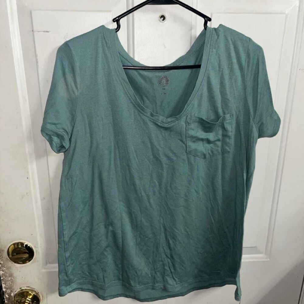 Unbranded Women's Blue and Green T-shirt